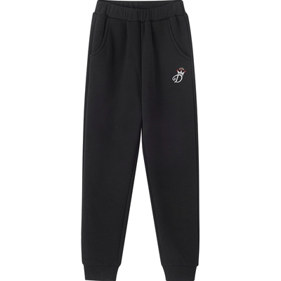 笛莎官方旗舰店女童加绒运动裤子