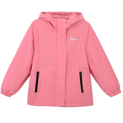 铅笔俱乐部童装2025春秋新款女童外套中大童加绒厚上衣儿童防风衣