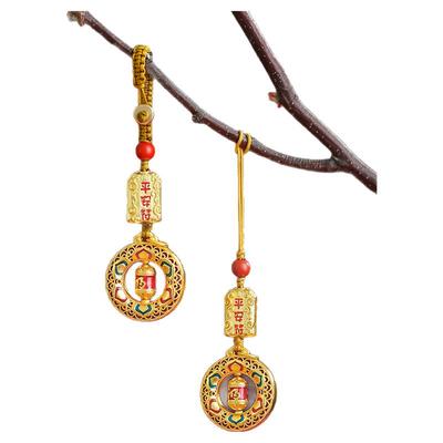 时来运转平安扣汽车钥匙扣挂件高端精致高级感女生书包手机链挂饰