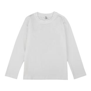 女童秋装2025新纯白色儿童长袖t恤春秋款百搭T恤打底衫内搭男女童