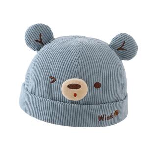 婴儿帽子春秋韩版可爱宝宝小熊地主帽春季薄款男童女孩超萌瓜皮帽