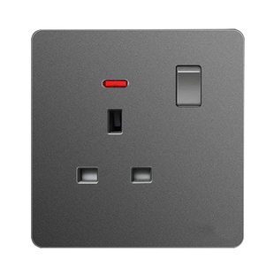 香港澳门13A英式86型灰色方脚三孔插座带USB英制式英规插排多三孔