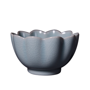 清凉寺汝瓷 赵艳林汝瓷  仿古釉小莲花碗茶杯主人杯蝉翼纹可养