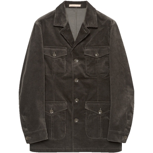 EHE男装灯芯绒复古时尚百搭纯棉翻领夹克外套男春季新款原创设计