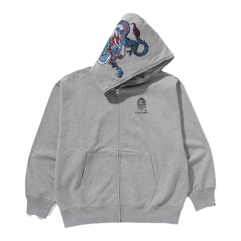 龙虎刺绣连帽卫衣外套开衫BAPE