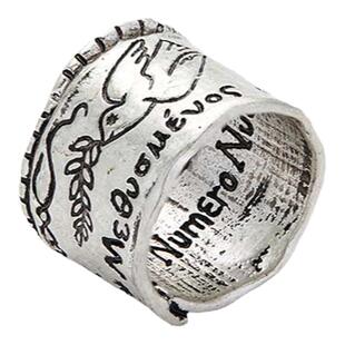 Nuef “ Riche comme Priam ”系列 希腊浮雕卷轴宽版闭口戒指