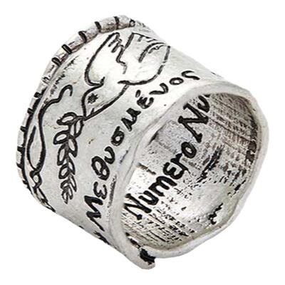 Nuef “ Riche comme Priam ”系列 希腊浮雕卷轴宽版闭口戒指