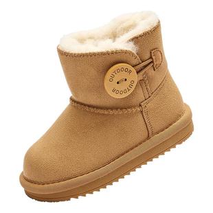 巴拉巴拉童鞋儿童雪地靴男女童棉靴加厚加绒中筒靴2025新款冬靴子