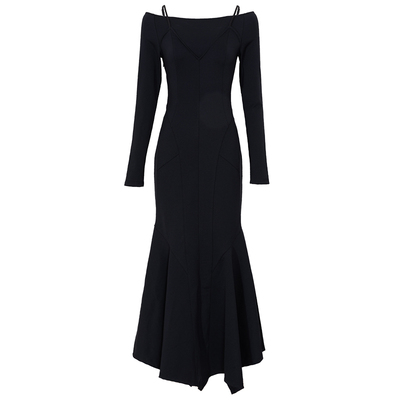 【设计师品牌BLANCORE】2024秋季新款设计感气质分割假两件鱼尾裙