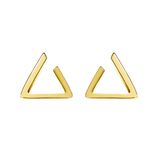 S999纯银养耳洞耳钉女三角形耳环睡觉免摘简约几何养耳棒学生耳饰