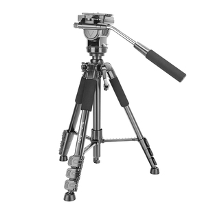 轻装时代Q333专业摄影摄像三脚架单反相机户外多功能手机直播DV录像支架液压阻尼手柄云台佳能便携式三角支架