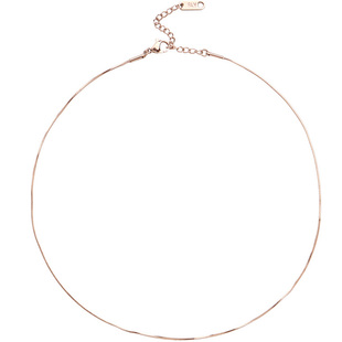 NobleLady极细锁骨链女春季18K玫瑰金项链蛇骨素链choker短款颈链