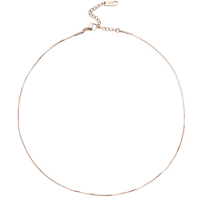 noblelady极细春季18k蛇骨素项链