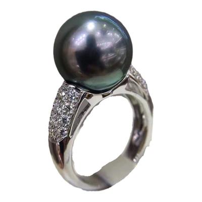 南洋珍珠戒指正圆颗粒澳洲白