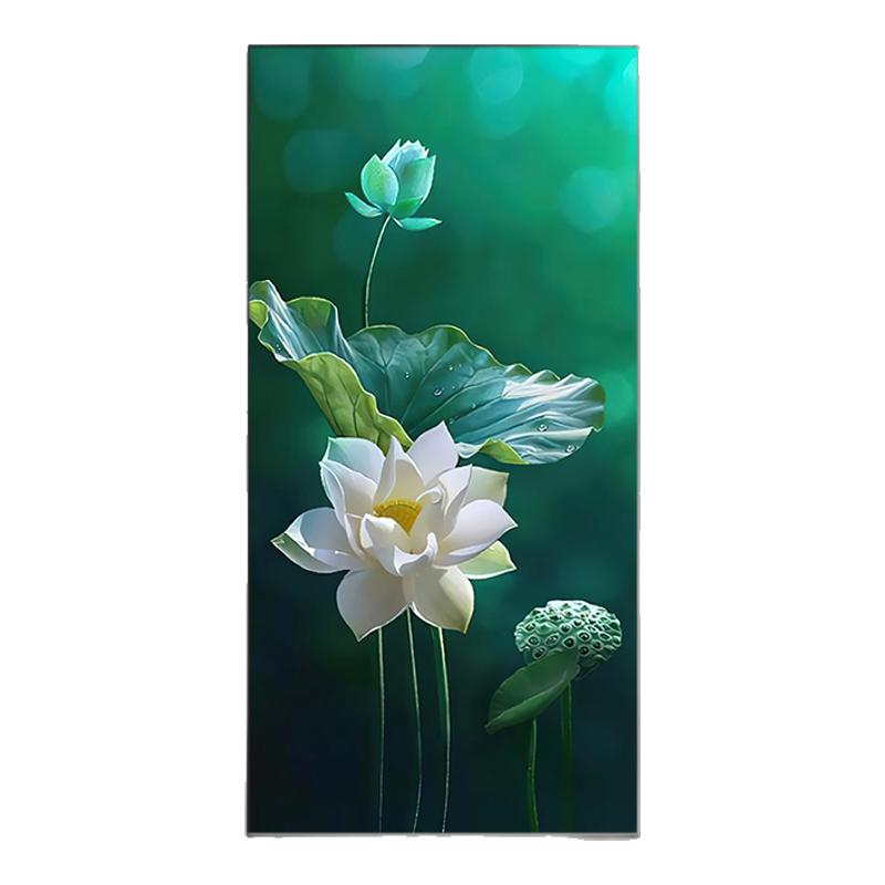 荷花荷叶入户玄关装饰画简约挂画