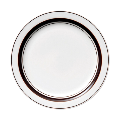 日本制造白瓷餐盘手绘线条釉下彩