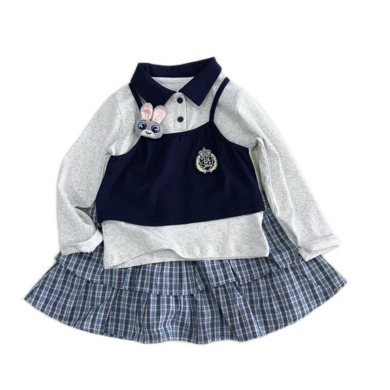 女童套装裙春秋款学院风t恤裙子