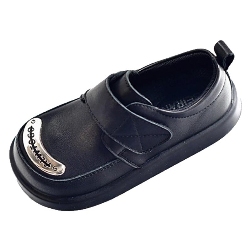 贝然真皮2025新款男童黑色皮鞋秋季女童单鞋儿童校园演出学生防滑