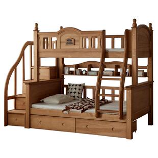 金多喜实木上下床双层床小户型高低床儿童床美式成人子母床上下铺