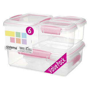 sistema马卡龙食品级保鲜盒透明密封收纳盒可爱小饭盒餐盒便当盒