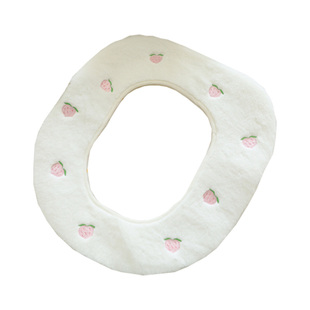 19新款 小清新水果刺绣毛绒马桶垫 简约秋冬保暖坐便器马桶圈套