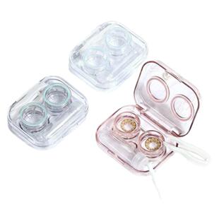 免拧盖隐形眼镜盒高级感一体式便携多副收纳护理伴侣双联美瞳盒子