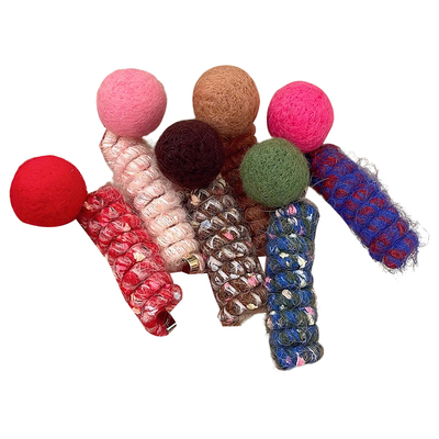 日系毛球直线电话线发圈