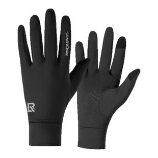 洛克兄弟自行车骑行手套全指男女抓绒保暖秋冬触屏长指公路车手套
