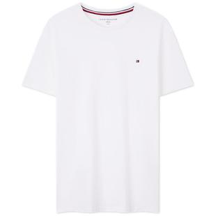 【轻薄纯棉】Tommy26春夏新款男平纹针织休闲刺绣圆领内搭短袖T恤
