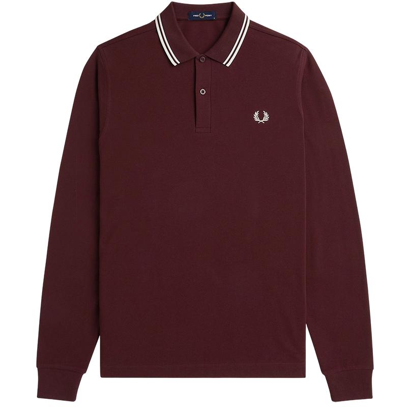 FREDPERRY纯色长袖polo衫