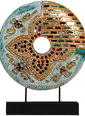 东南亚风泰式电视柜实木桌面摆件