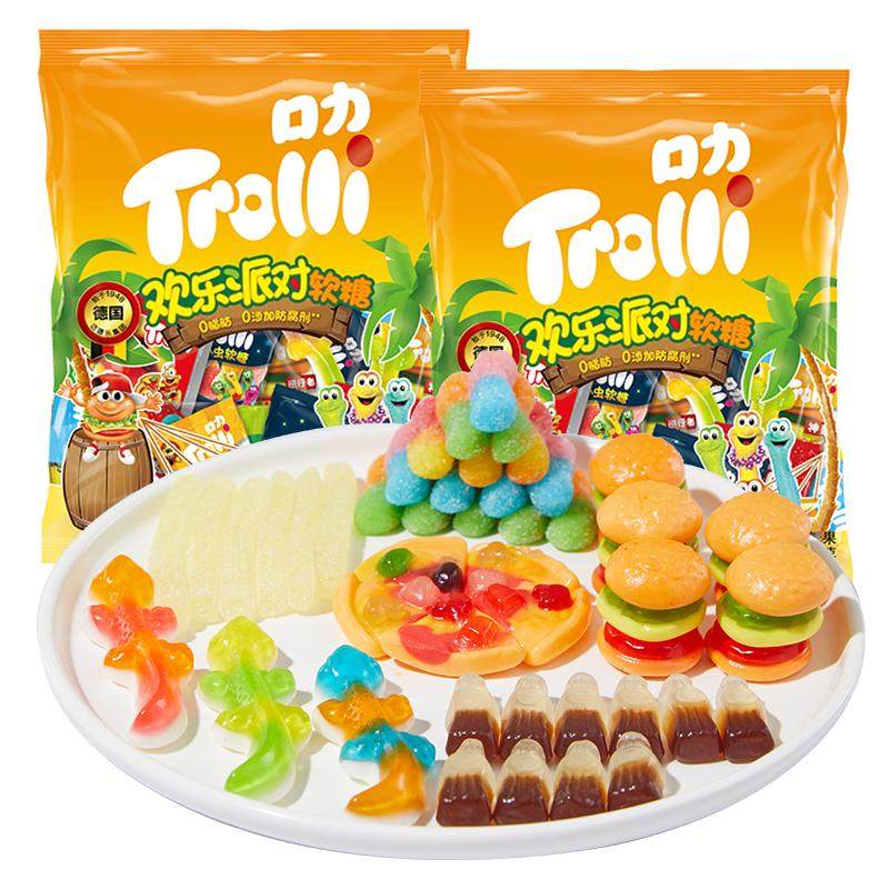 口力Trolli新年橡皮糖礼盒欢乐派对儿童礼物软糖礼包棒棒糖糖果