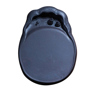 荣宝斋砚台孤品端砚老坑精品文房四宝毛笔书法国画原石手工精雕天青蕉叶白玫瑰紫砚台礼盒