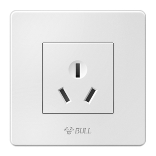 公牛三孔10A插座86型家用洗衣机油烟机冰箱专用10安三眼三插面板