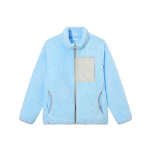 特步童装儿童针织上衣女童秋冬新款正品休闲保暖外套男童加厚外套