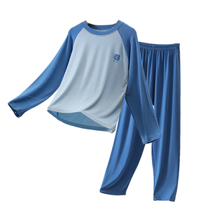 儿童莫代尔春秋睡衣秋衣秋裤套装薄款夏季长袖男童女童家居空调服