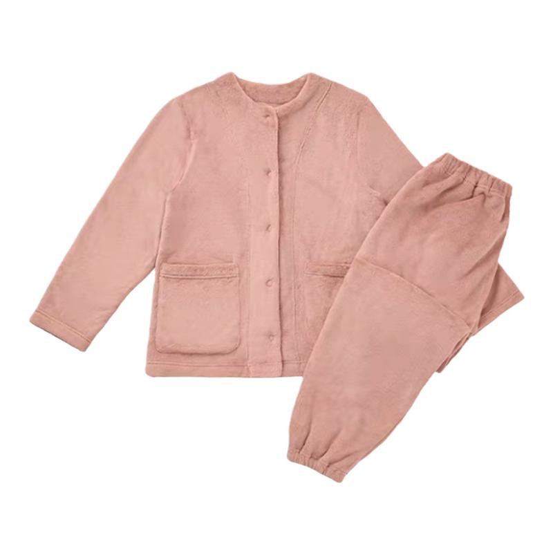 MUJk无印正品睡衣女双面珊瑚法兰绒加厚套装情侣款家居服男士秋冬