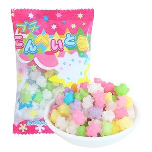 日本进口怀旧金平糖儿童零食花广场星空糖花圃杯小个装糖果分享装