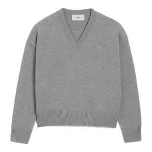 【季末甄选】Ami Paris 男女同款立体ADC毛衣  爱心V领上衣