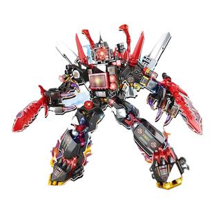 红莲泰坦之王的积木满级巨人监控人玩具时钟加强版光剑超级电视王