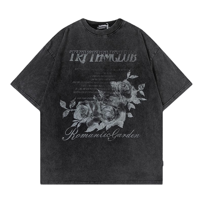 【限时优惠】做旧花卉短袖T