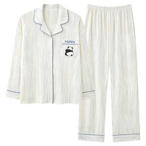 浪莎睡衣女春秋季2024新款纯棉长袖长裤可外穿大码薄款家居服套装