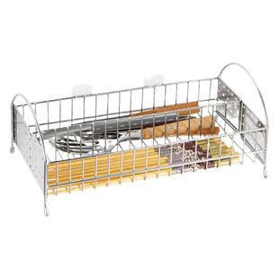 筷子篮挂墙平放不锈钢免打孔洗碗机消毒柜里的刀叉勺子沥水收纳盒