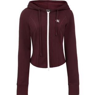 ONLY2025秋冬新款活力撞色双向拉链设计连帽长袖修身运动卫衣女