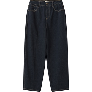 播商场同款蓝色牛仔裤女秋冬新款宽松显瘦复古长裤BDS4KD3337