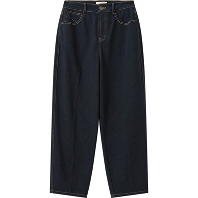 播商场同款蓝色牛仔裤女秋冬新款宽松显瘦复古长裤BDS4KD3337