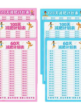 100天计划表百日塑性健身生活自律打卡塑性记录墙贴自我管理
