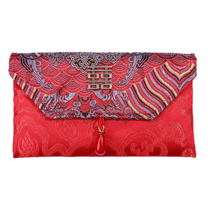 改口红包结婚专用2026新款大万元封袋费订婚喜字布艺绒布一对婚礼