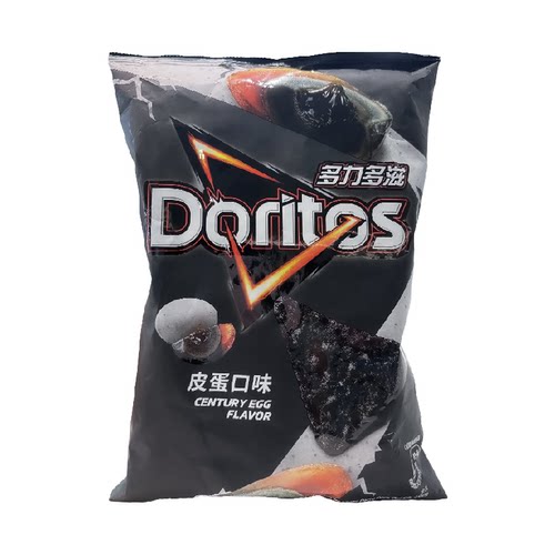 中国台湾多力多滋溏心鲜香皮蛋味三角脆玉米片新品猎奇零食天花板