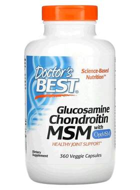 香港直发doctor's best金达威氨糖软骨素胶囊OptiMSM舒缓360粒